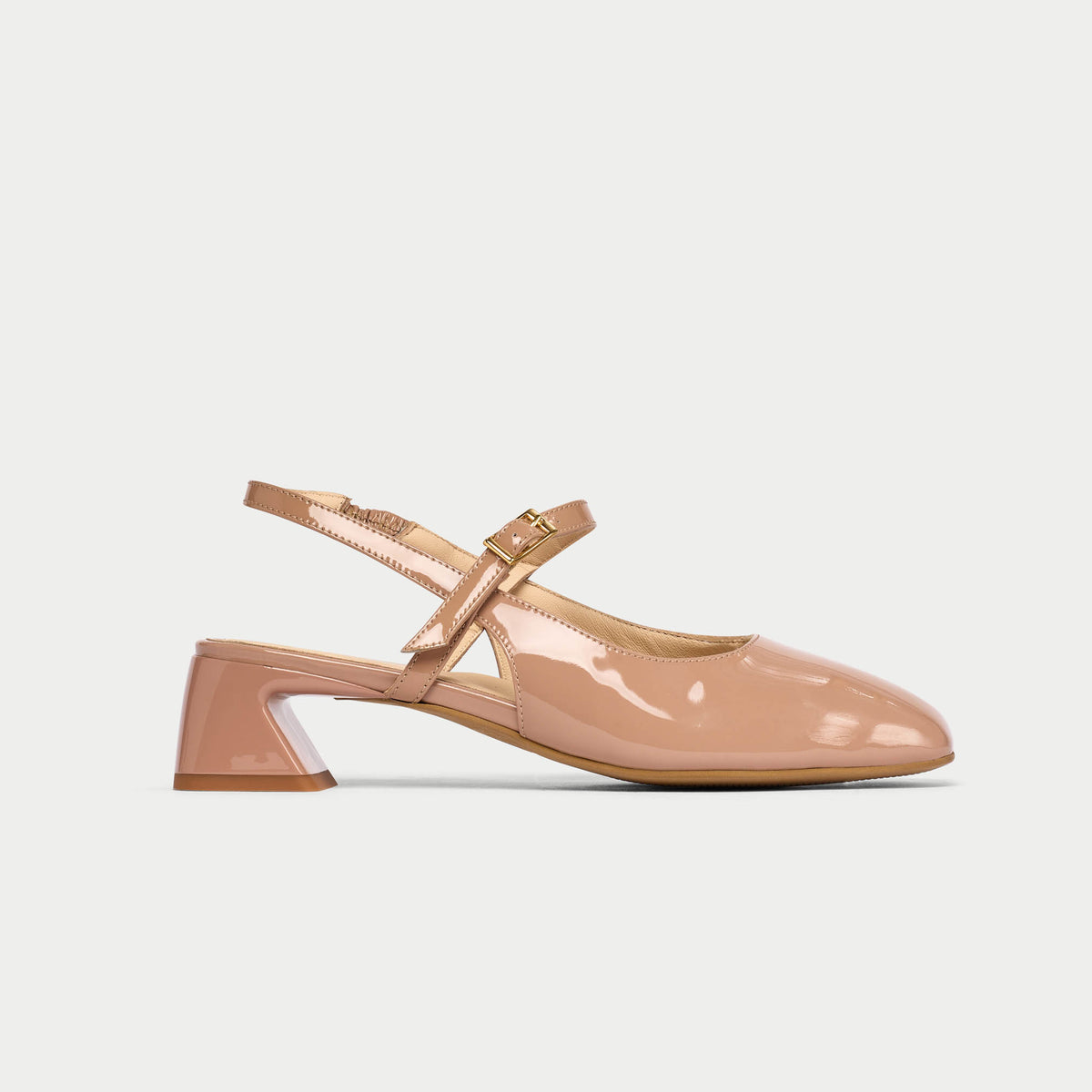 Betty - Toffee Patent Slingbacks (image 1)