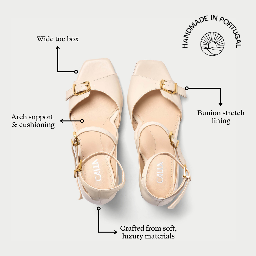 Bridget - Off White Leather Heels (image 8)