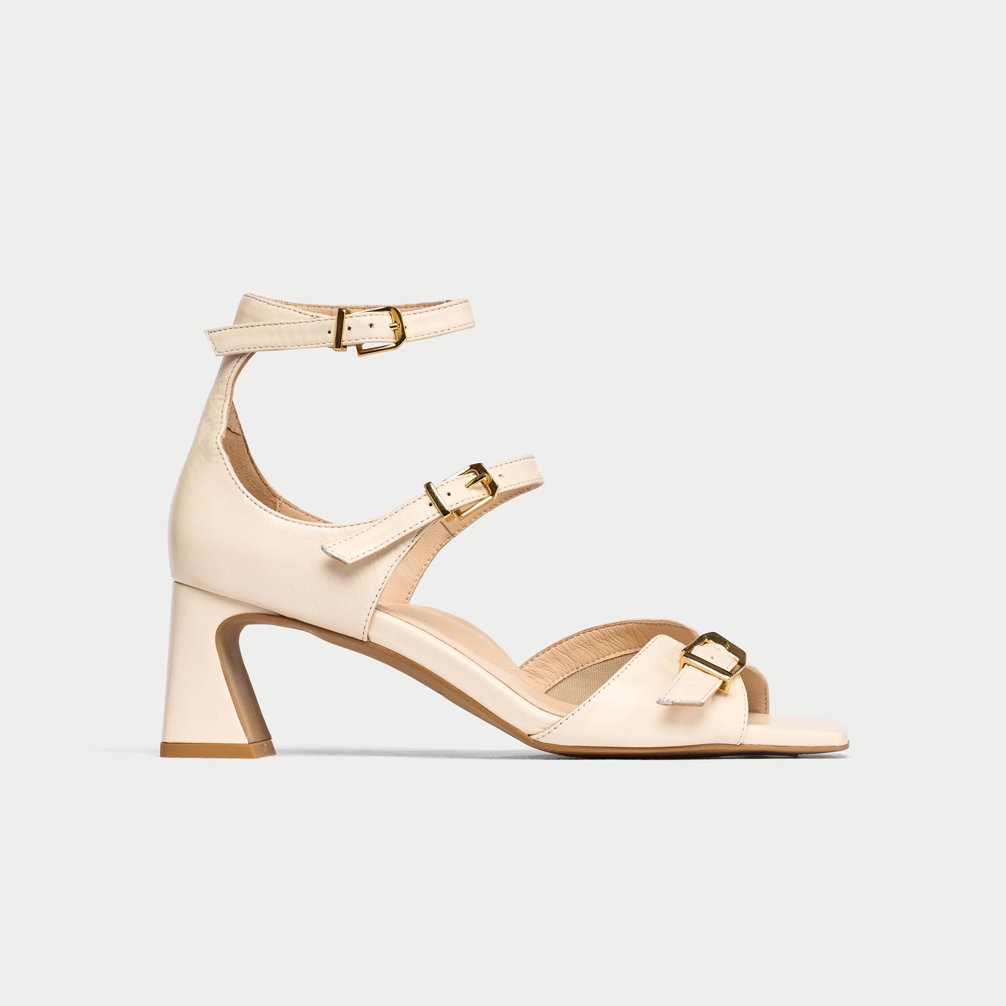 Bridget - Off White Leather Heels
