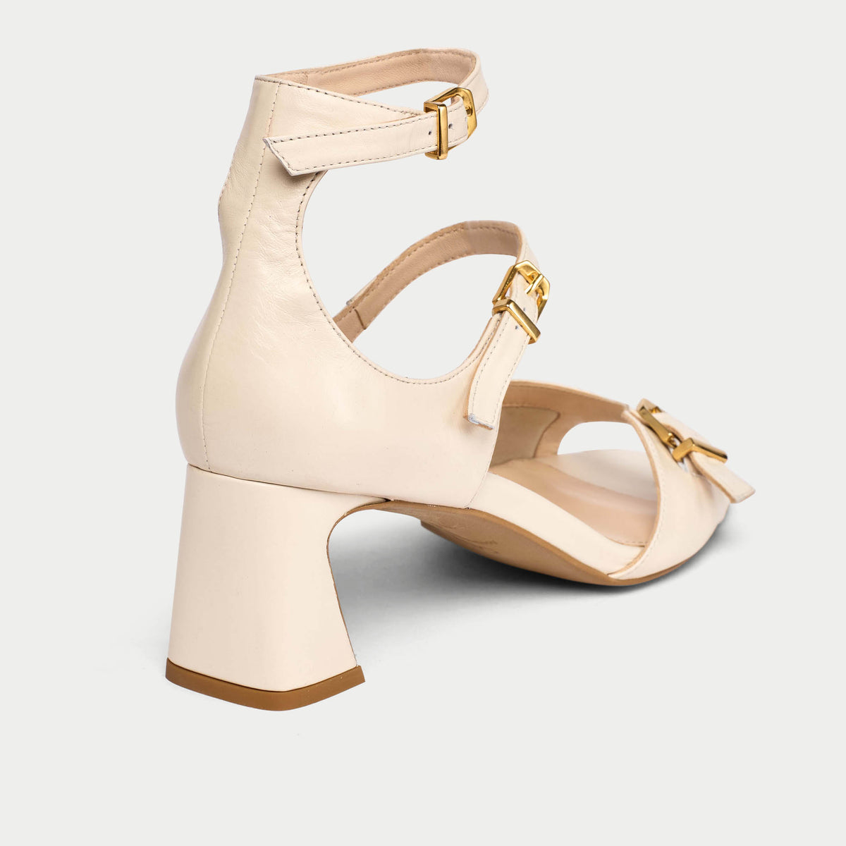 Bridget - Off White Leather Heels (image 7)