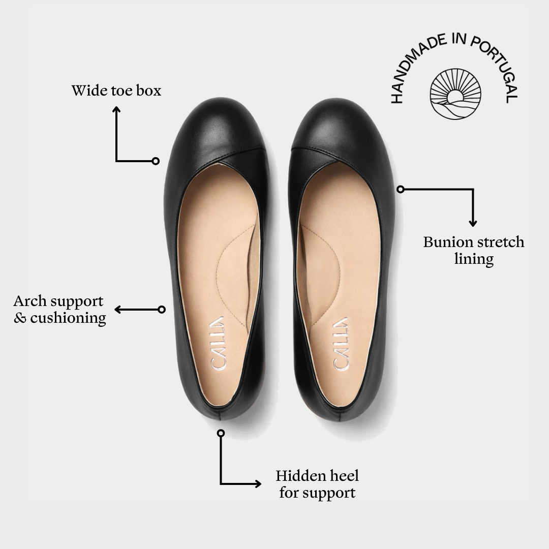 Charlotte - Black Leather Ballerinas (image 5)