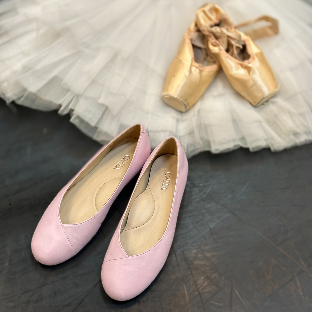 Charlotte - Pale Pink Leather Ballerinas (image 1)