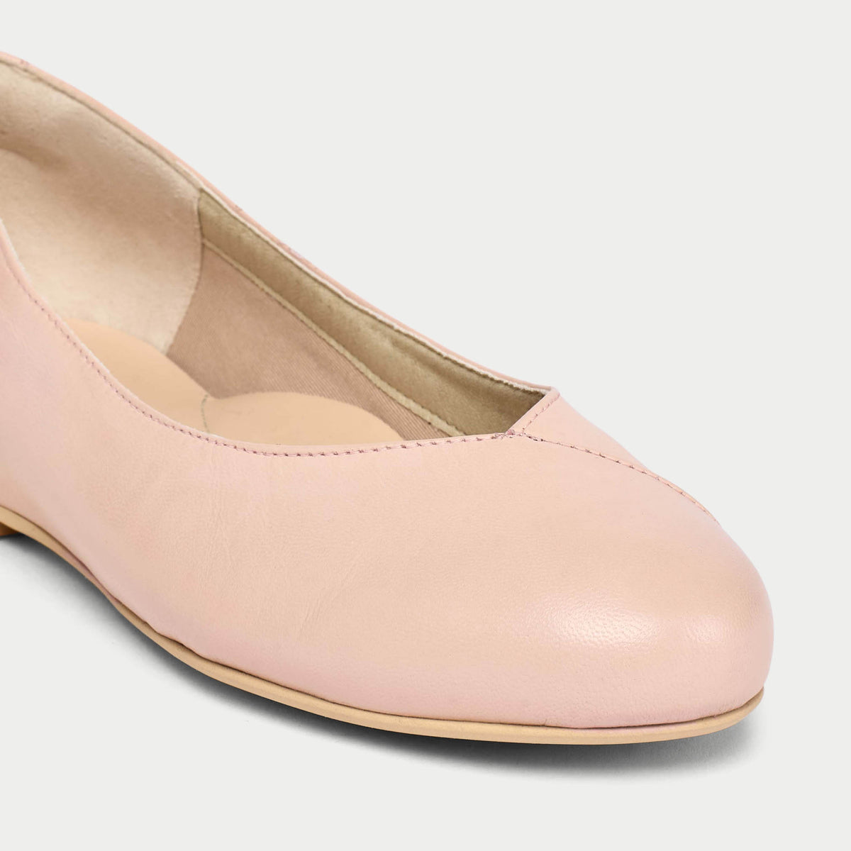Charlotte - Pale Pink Leather Ballerinas (image 4)
