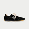 Aurora - Black Suede Wide Fit Trainers