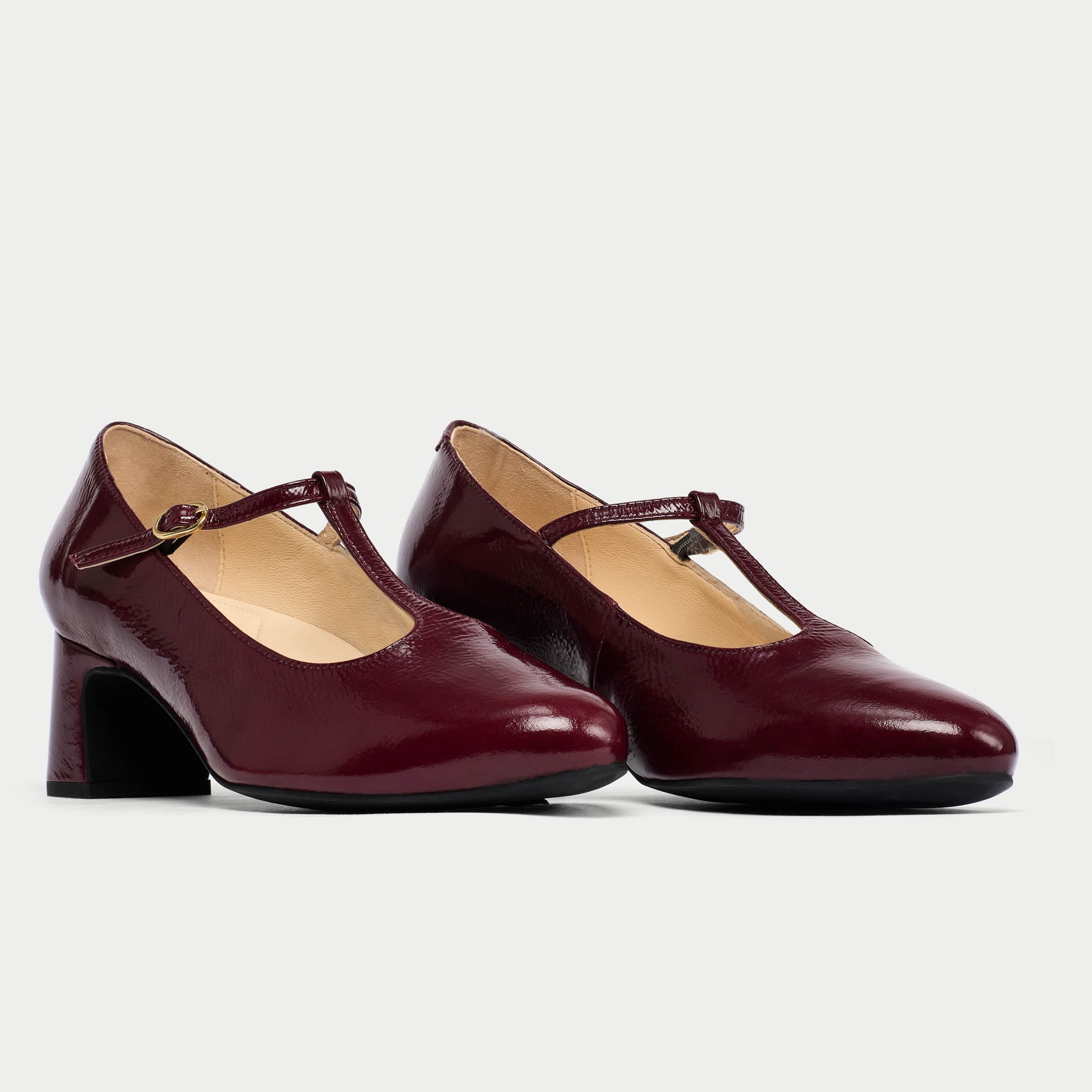 Lorette - Cherry Patent Leather Courts