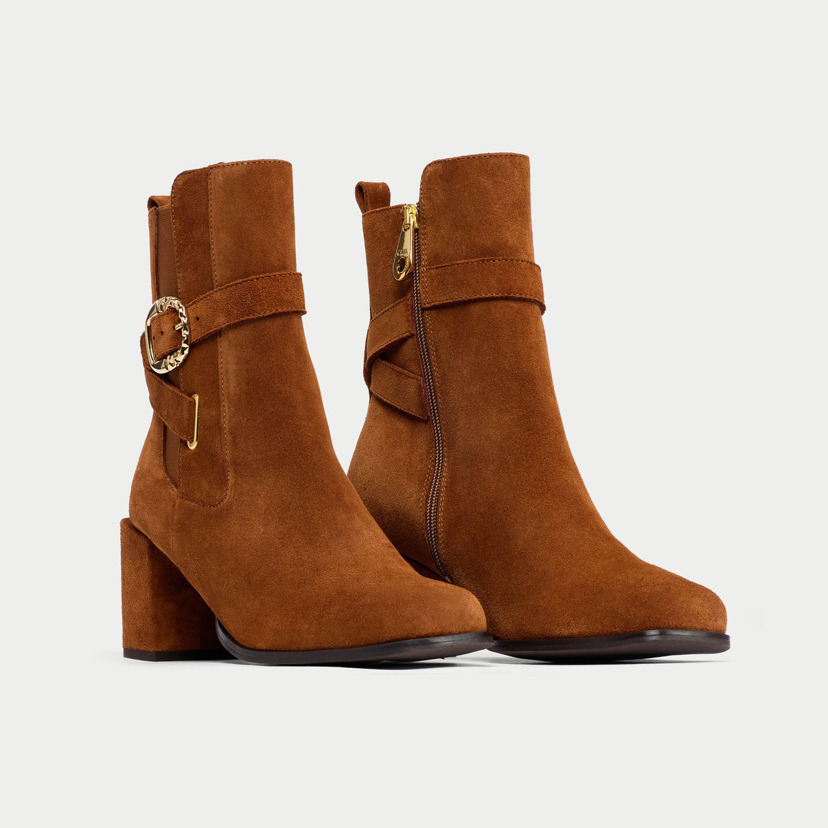 Miriam - Cognac Suede Leather Boots