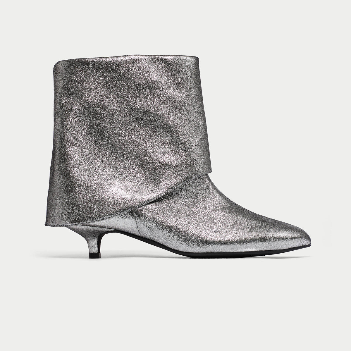 Mischa - Metallic Silver Leather Boots