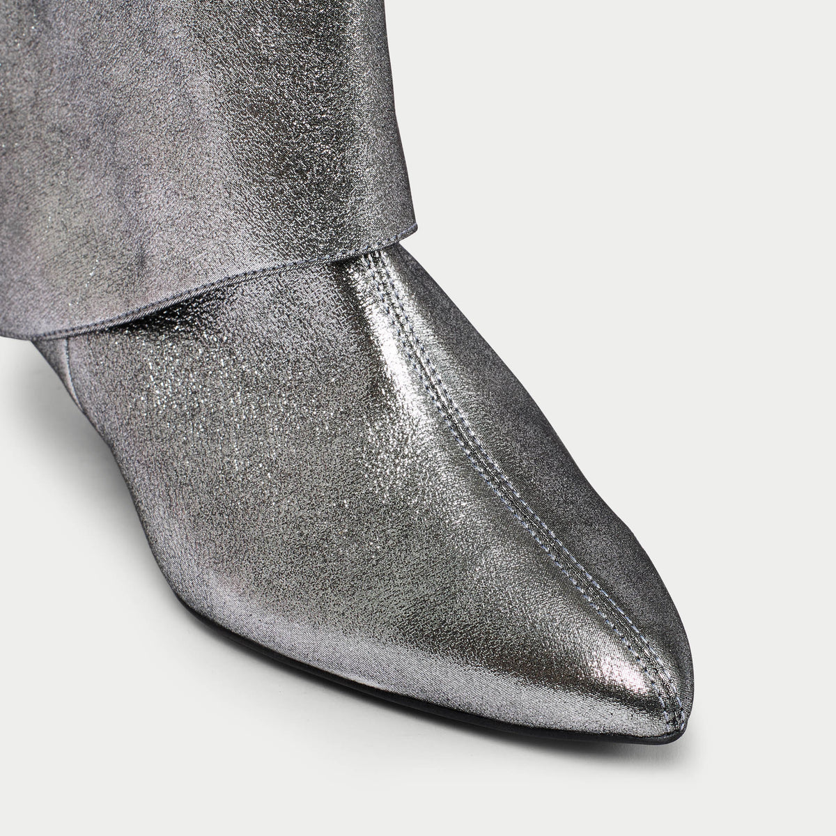 Mischa - Metallic Silver Leather Boots