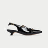 Paloma - Black Patent Leather Kitten Heels