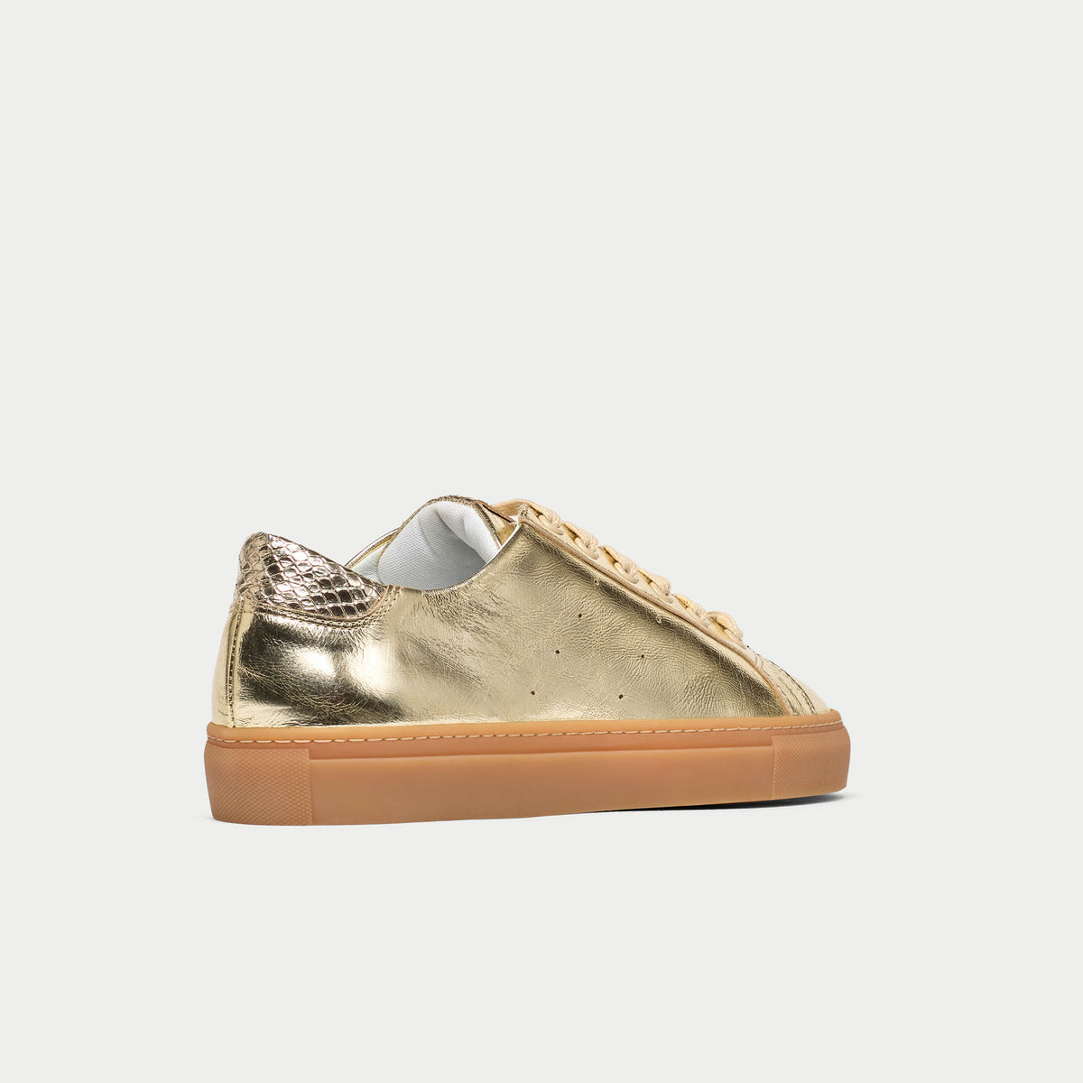 Star - Champagne Scaled Metallic Wide Fit Trainers