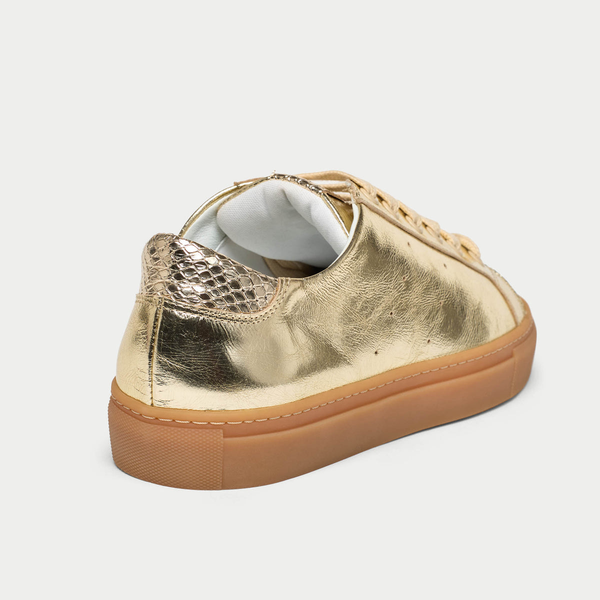 Star - Champagne Scaled Metallic Wide Fit Trainers