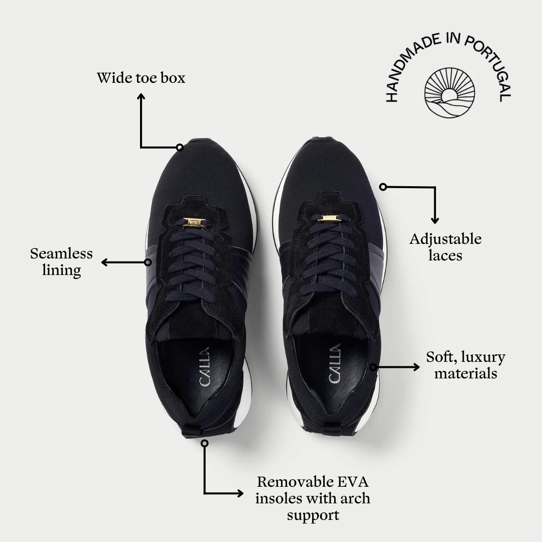 Cosmos - Chunky-Sole Black Wide Fit Trainers (image 6)