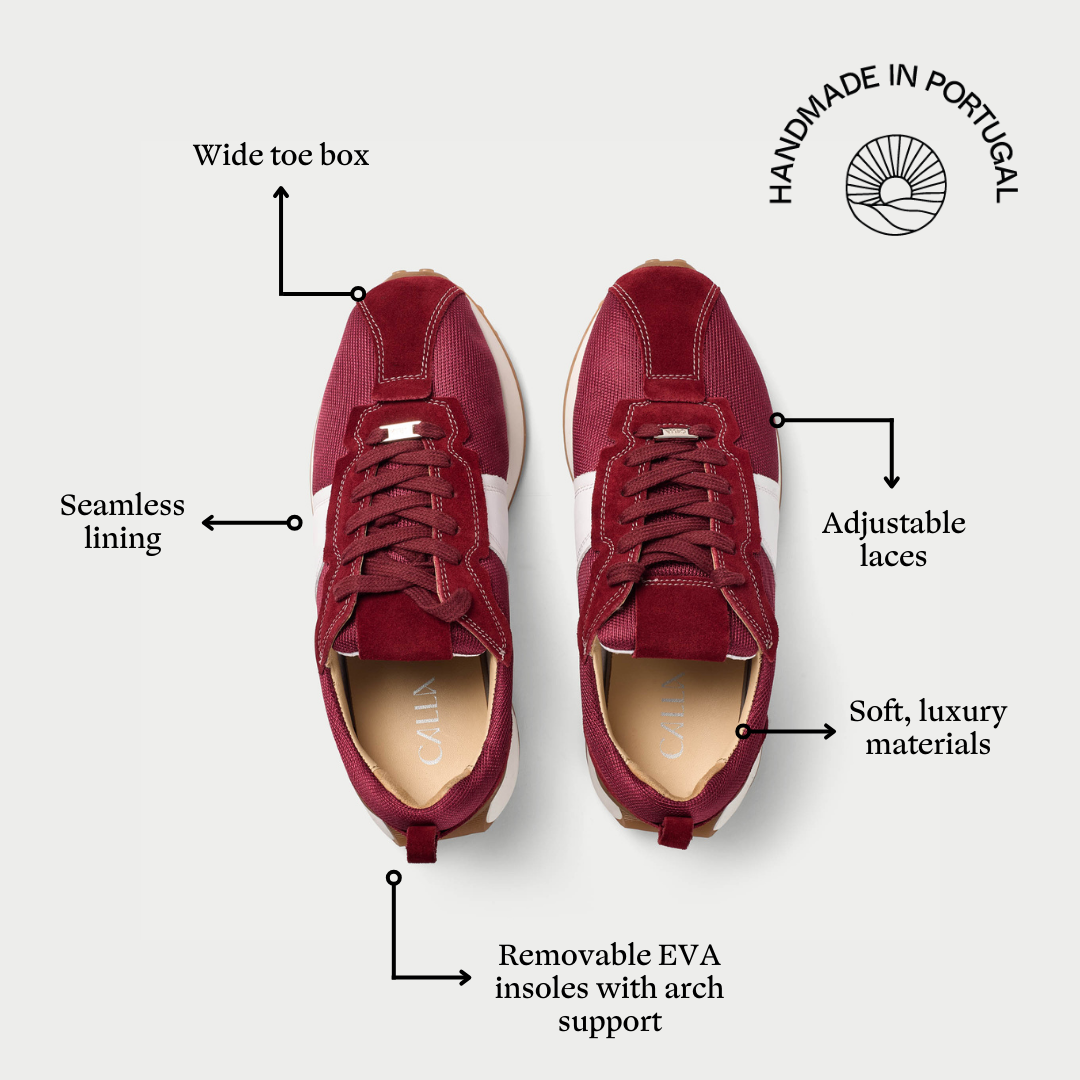 Cosmos - Chunky-Sole Burgundy Wide Fit Trainers (image 6)
