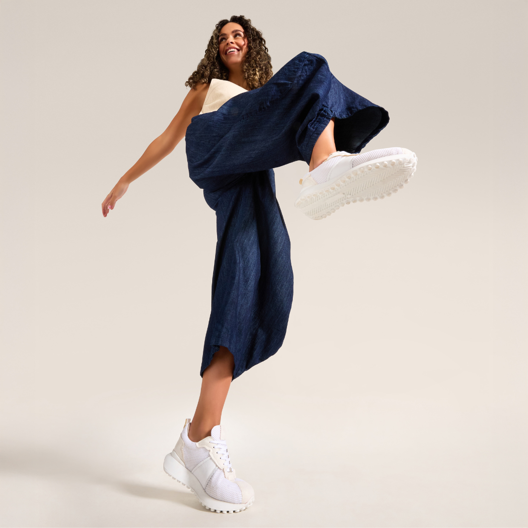 Cosmos - Chunky-Sole White Mesh Wide Fit Trainers (image 3)