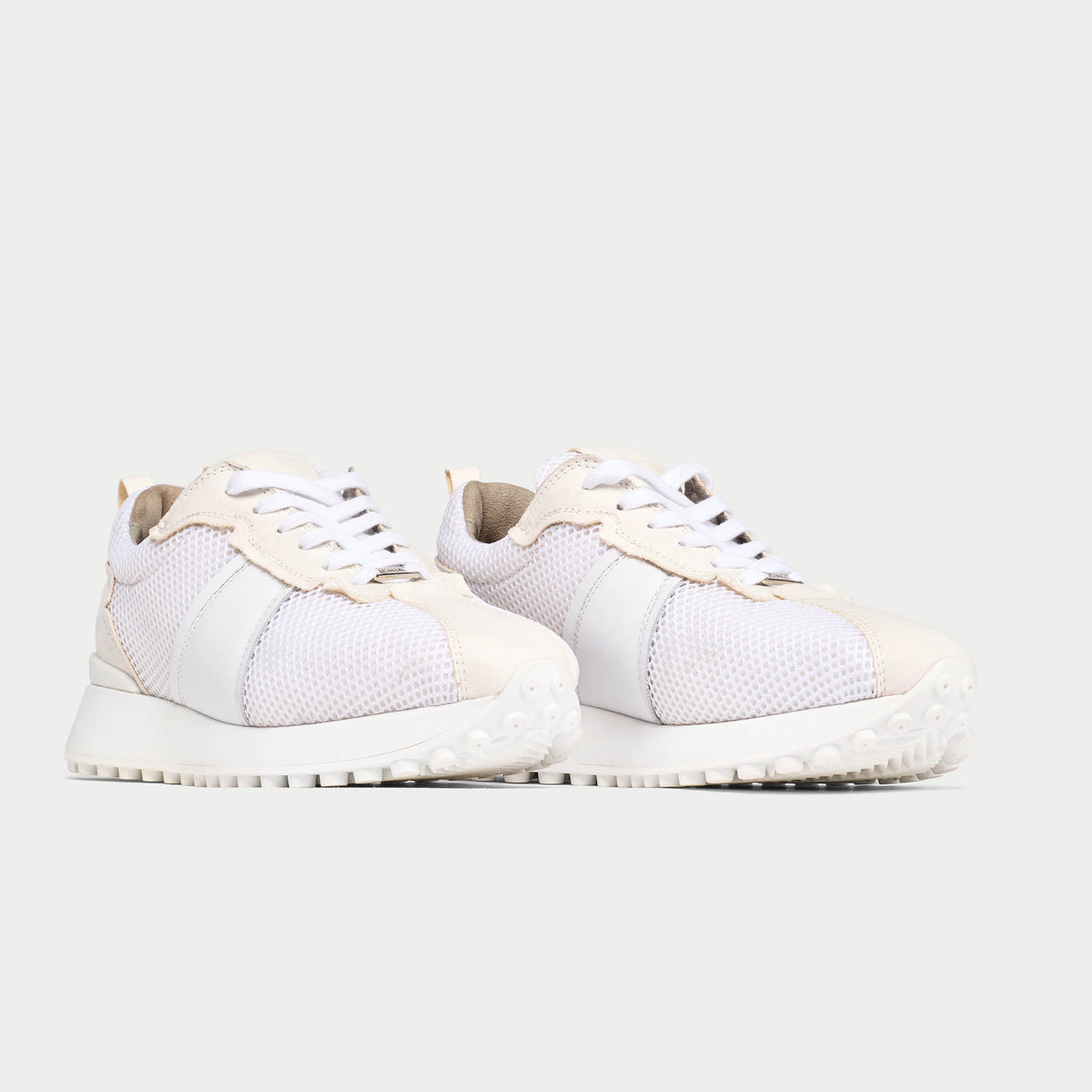 Cosmos - Chunky-Sole White Mesh Wide Fit Trainers (image 7)