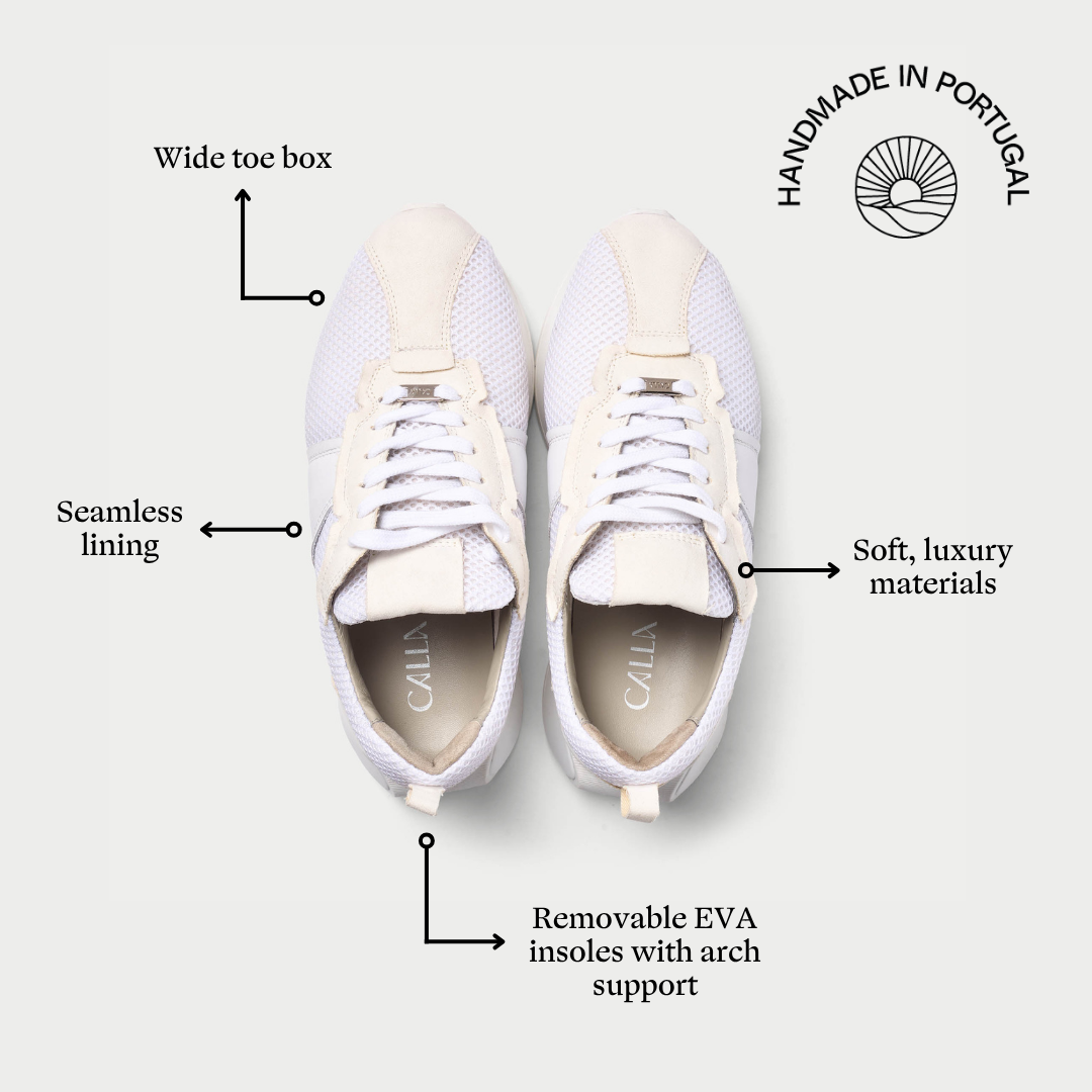 Cosmos - Chunky-Sole White Mesh Wide Fit Trainers (image 4)