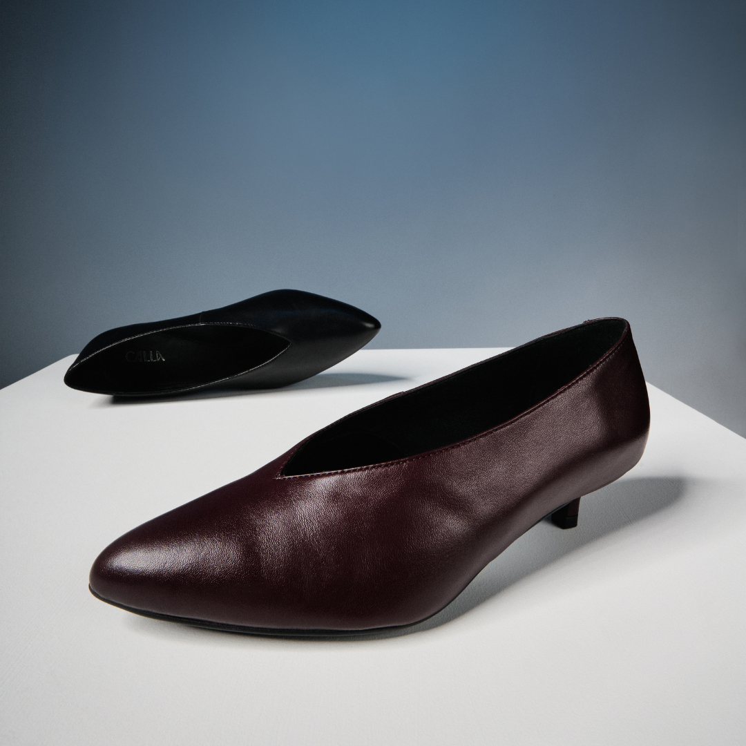 Courtney - Burgundy Leather Courts