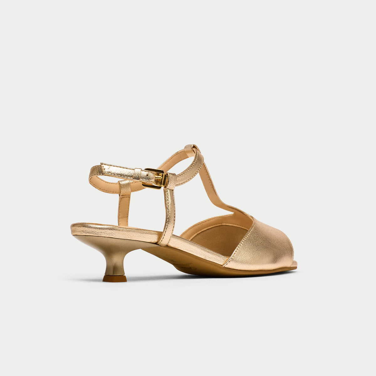Edith - Champagne Leather Kitten Heels (image 8)