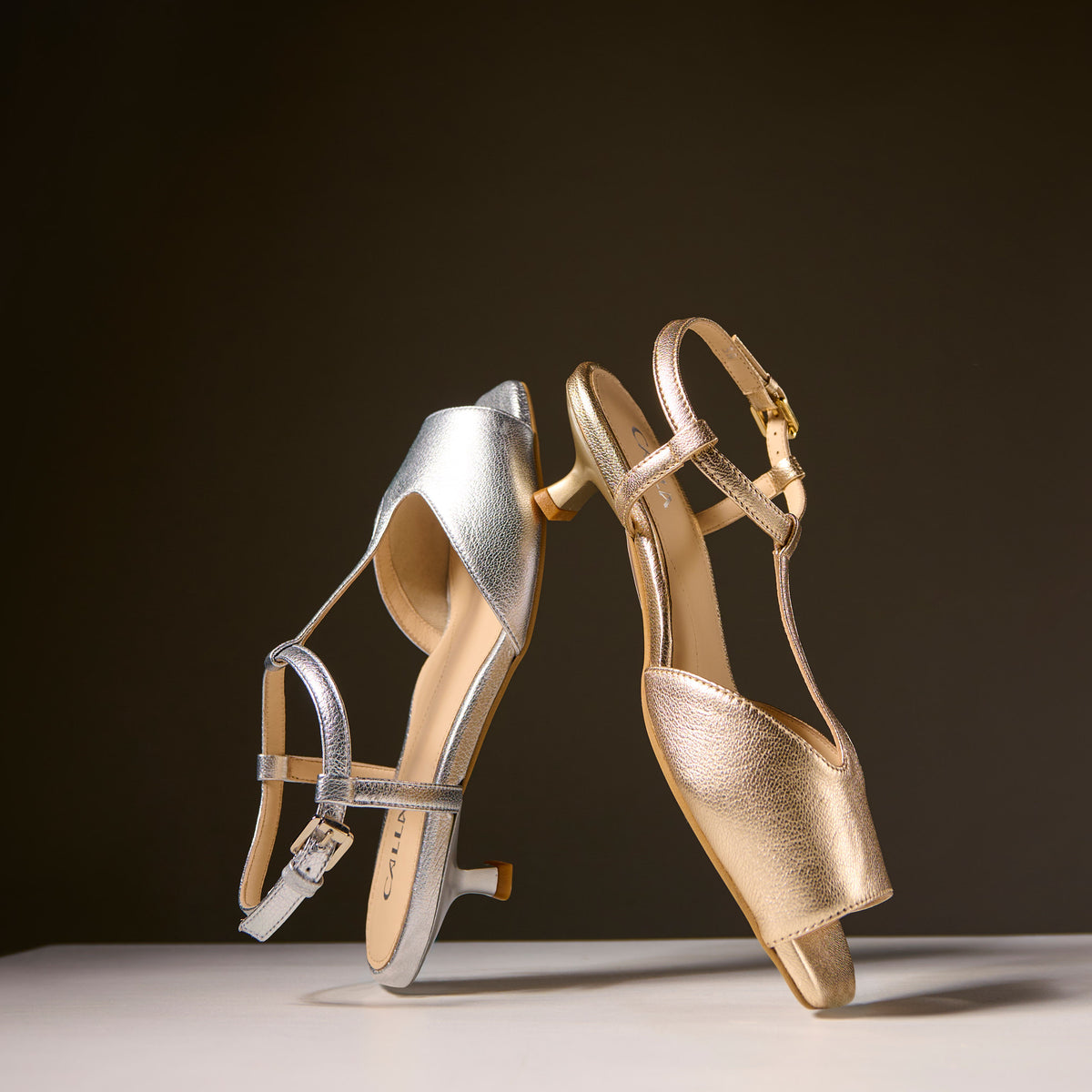 Edith - Champagne Leather Kitten Heels (image 2)