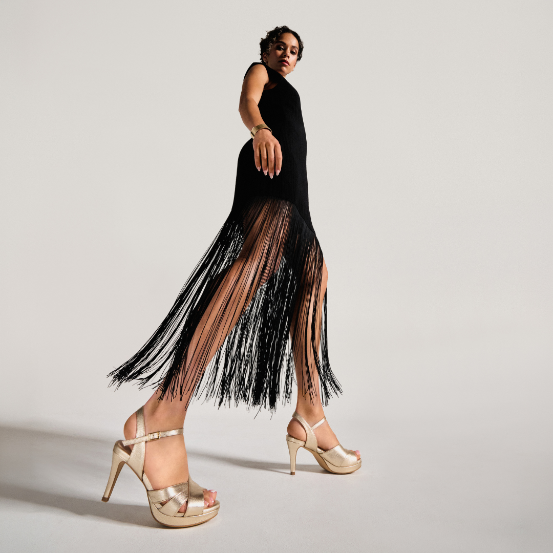 Emily - Champagne Leather Heeled Sandals (image 4)