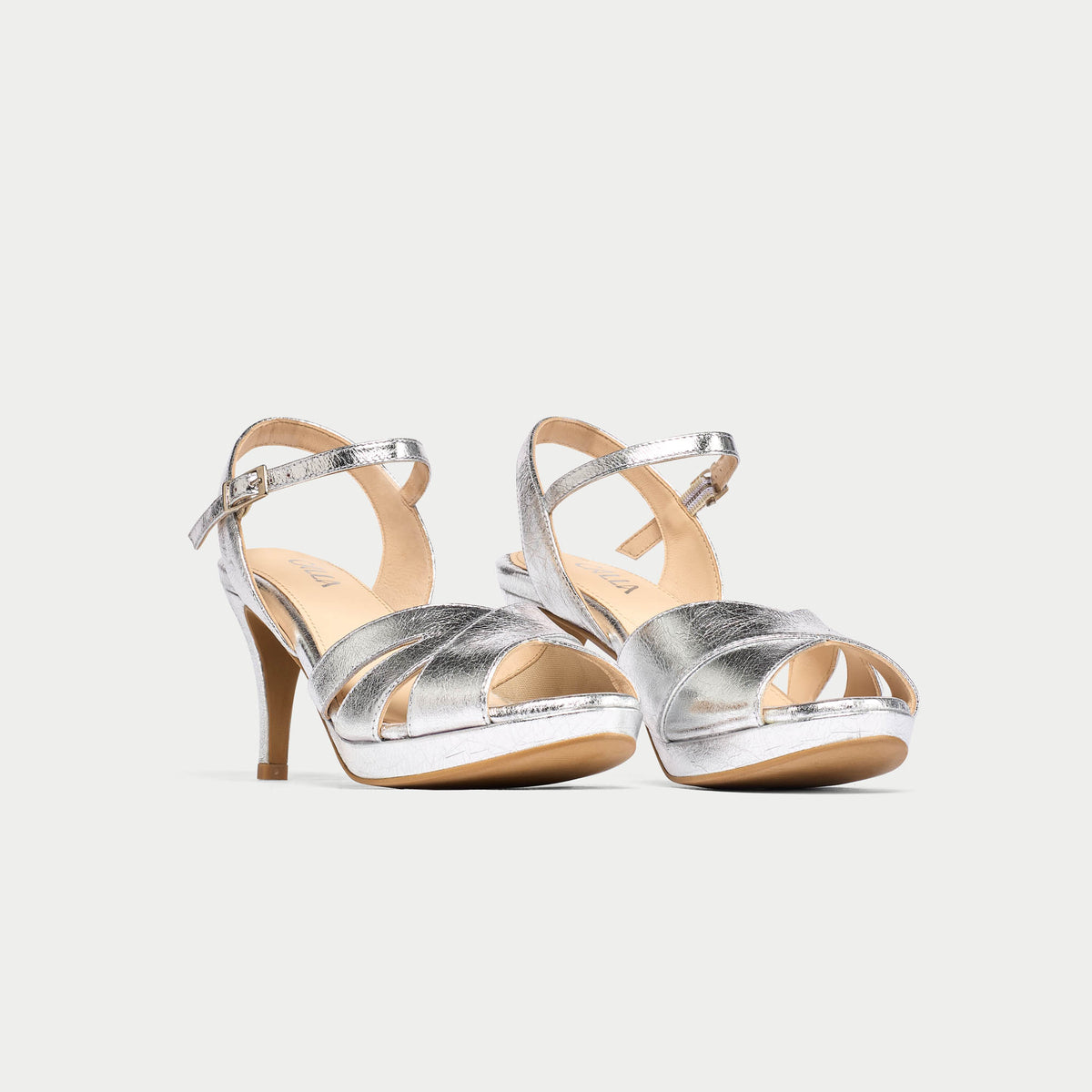 Emily - High-Shine Silver Leather Heeled Sandals (image 8)