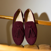Freya - Burgundy Suede Loafers