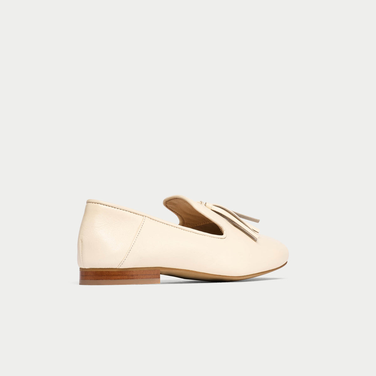Freya - Off White Leather Loafers (image 8)