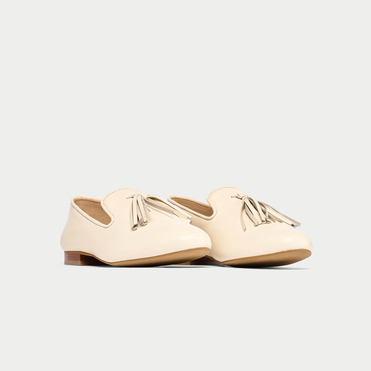 Freya - Off White Leather Loafers (image 3)