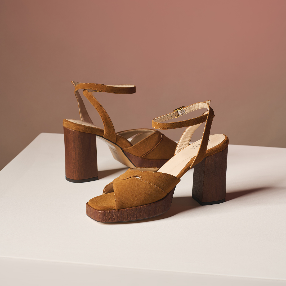 Heather Suede Block Heels