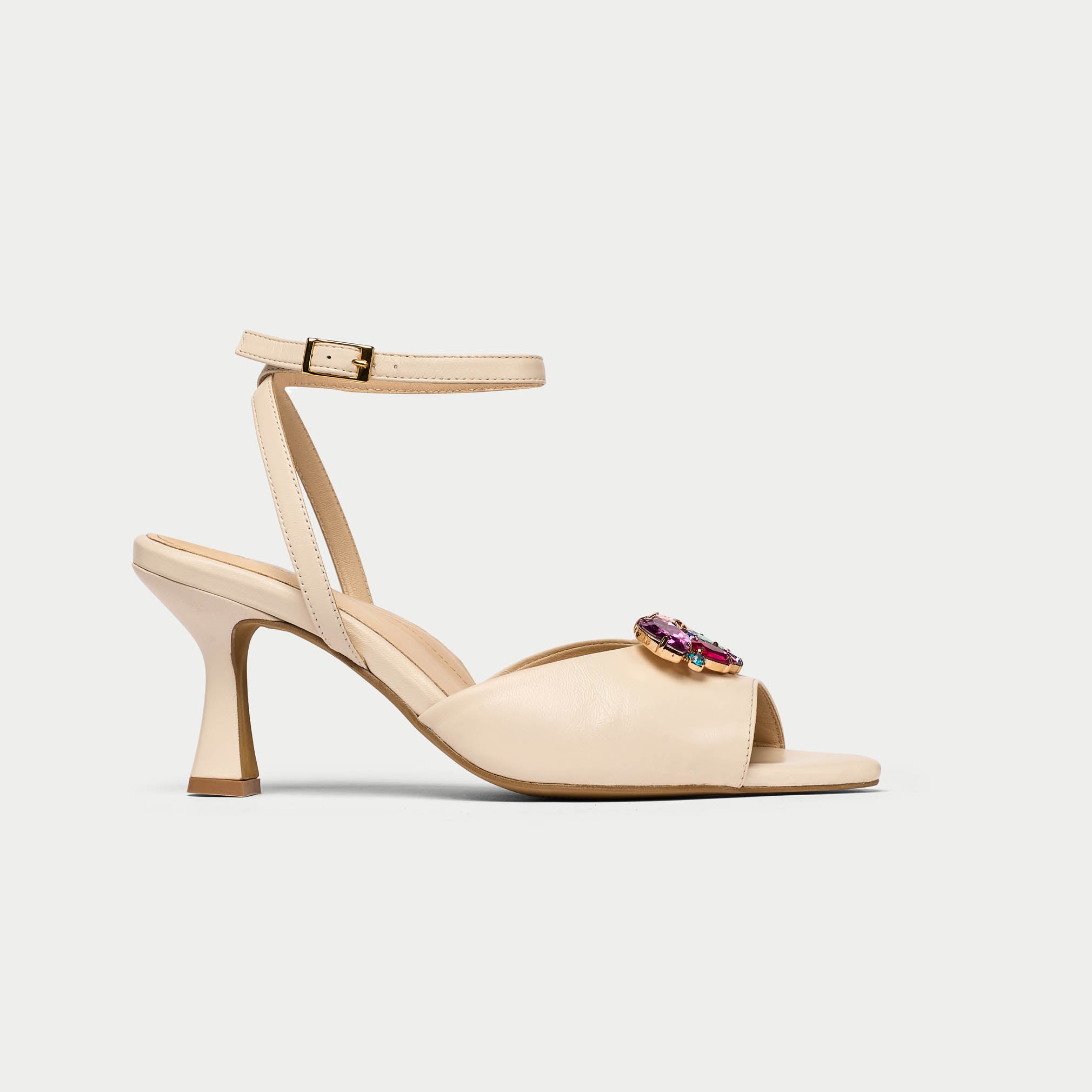 Kate neutral leather sandal side view