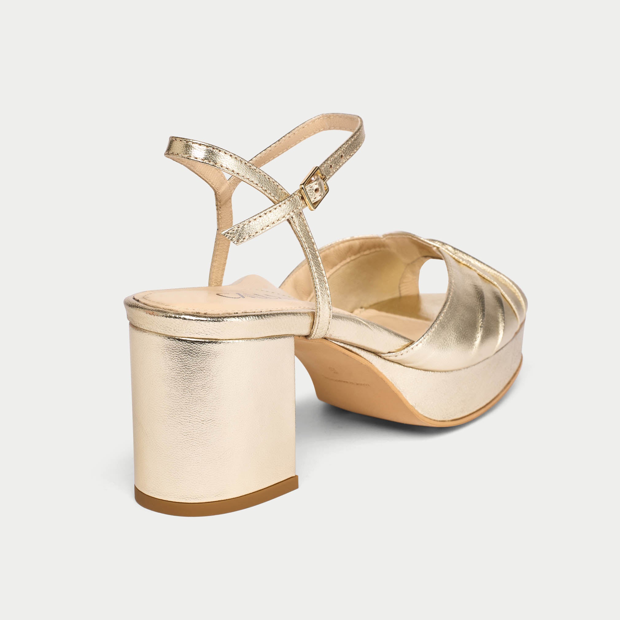 Lottie - Champagne Metallic Block Heels