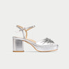 Lottie - Silver Metallic Block Heels