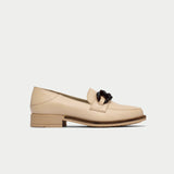 Lucille neutral loafers side view
