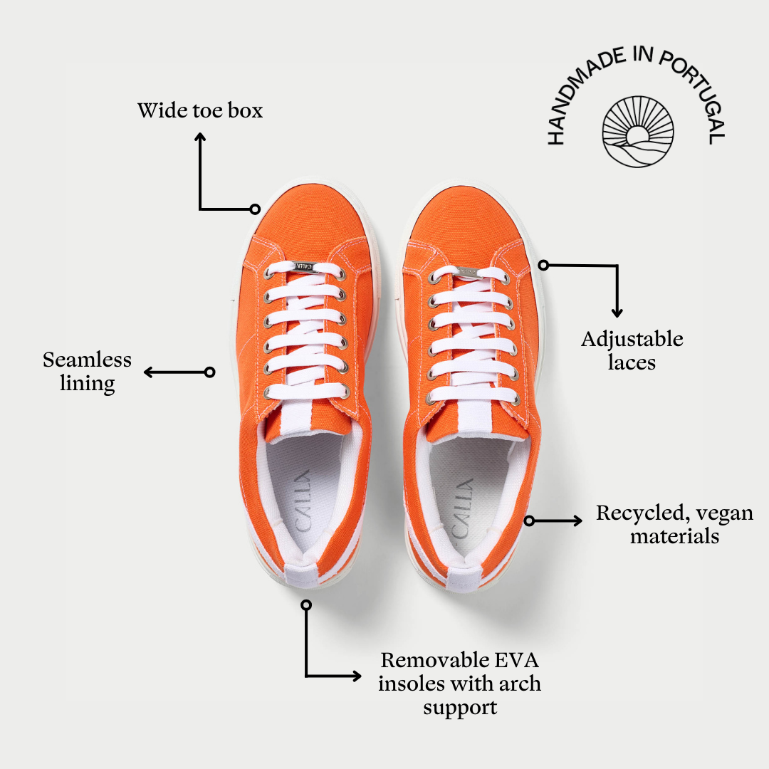 Luna orange sneakers features