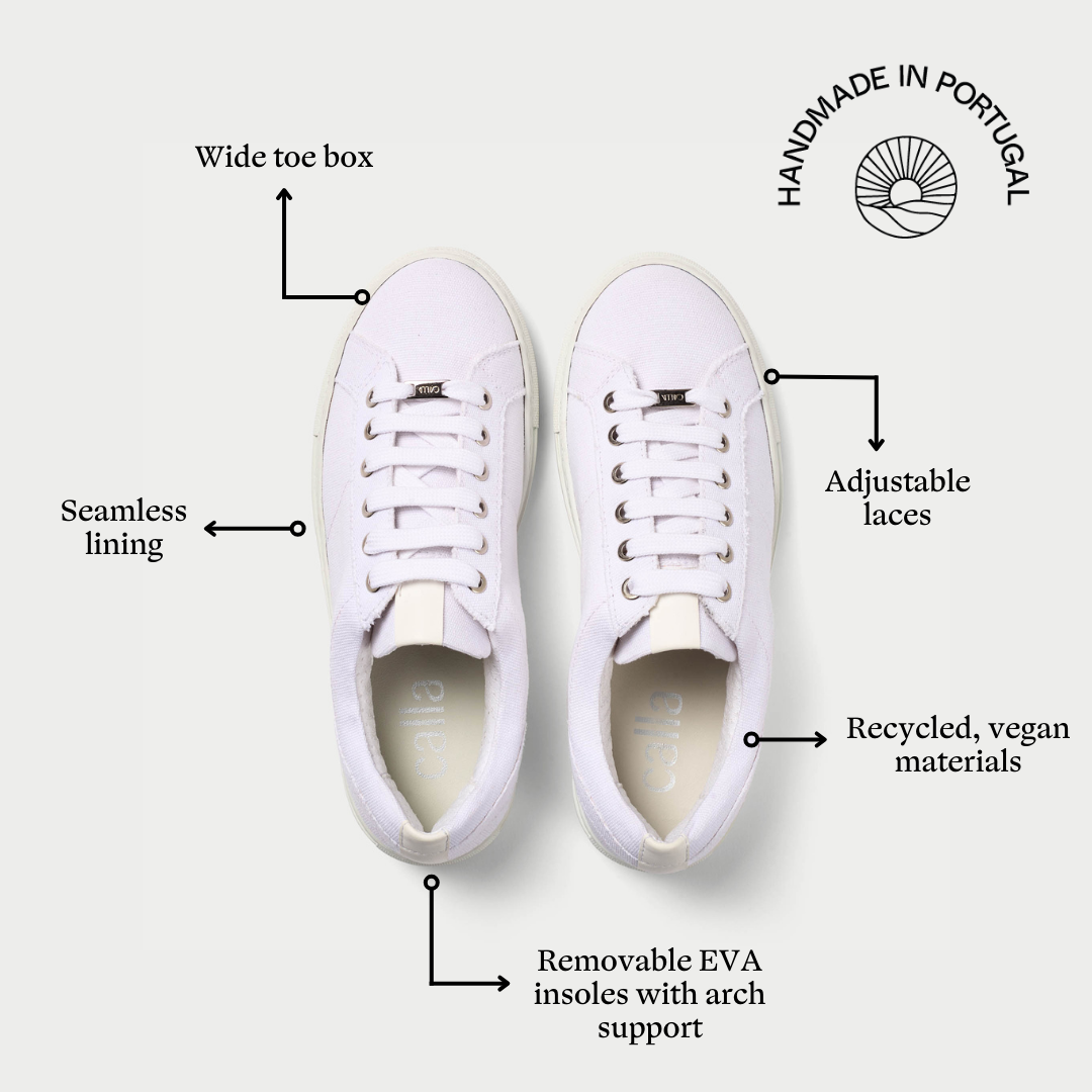 Luna white sneakers features