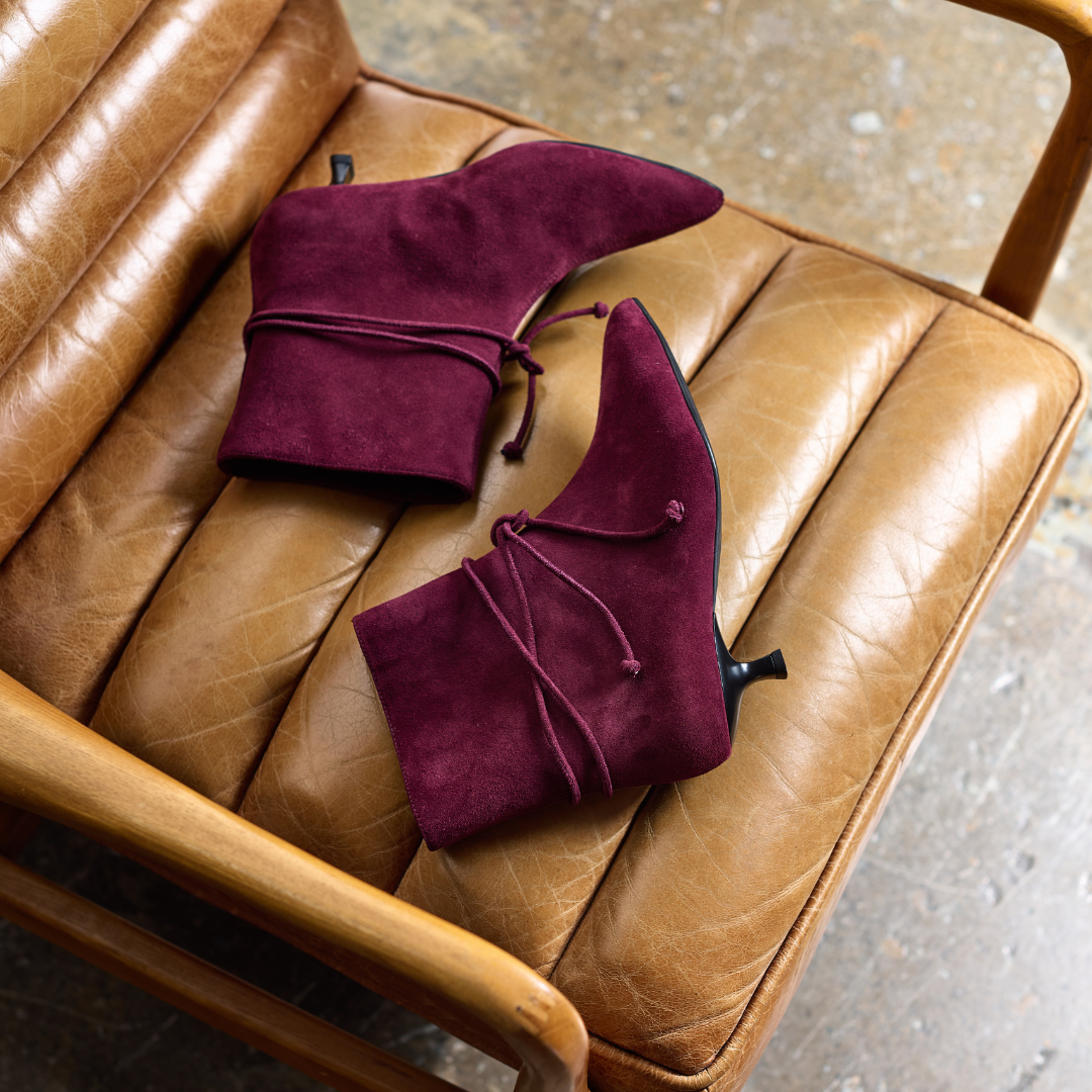 Maisie - Cherry Suede Boots (image 8)