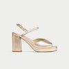 Margot - Champagne Leather Block Heels