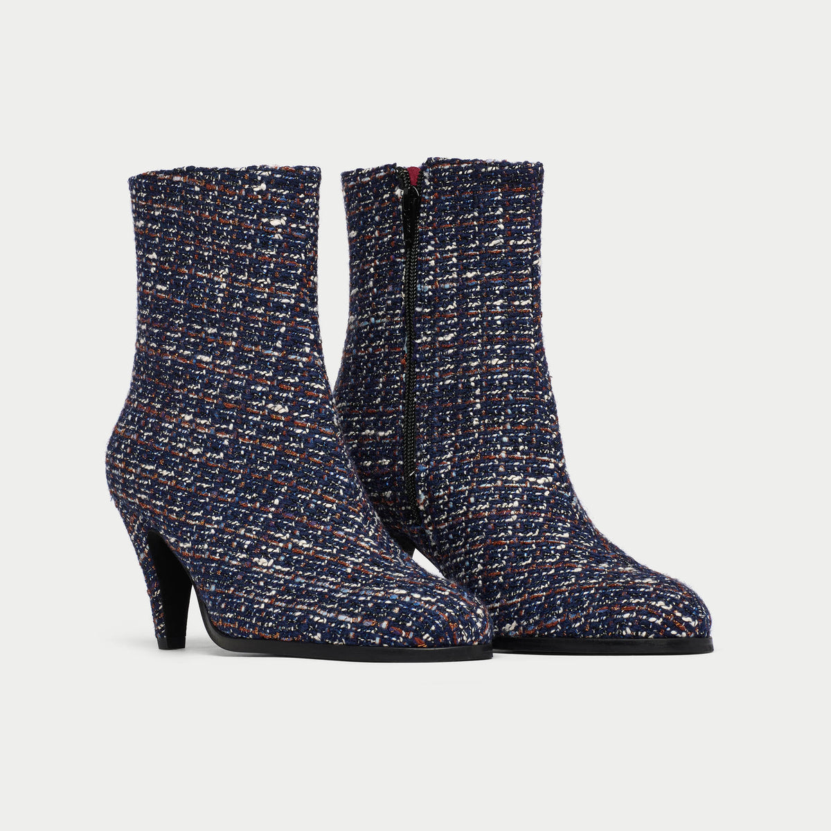 Maya - Navy Tweed Boots (image 2)