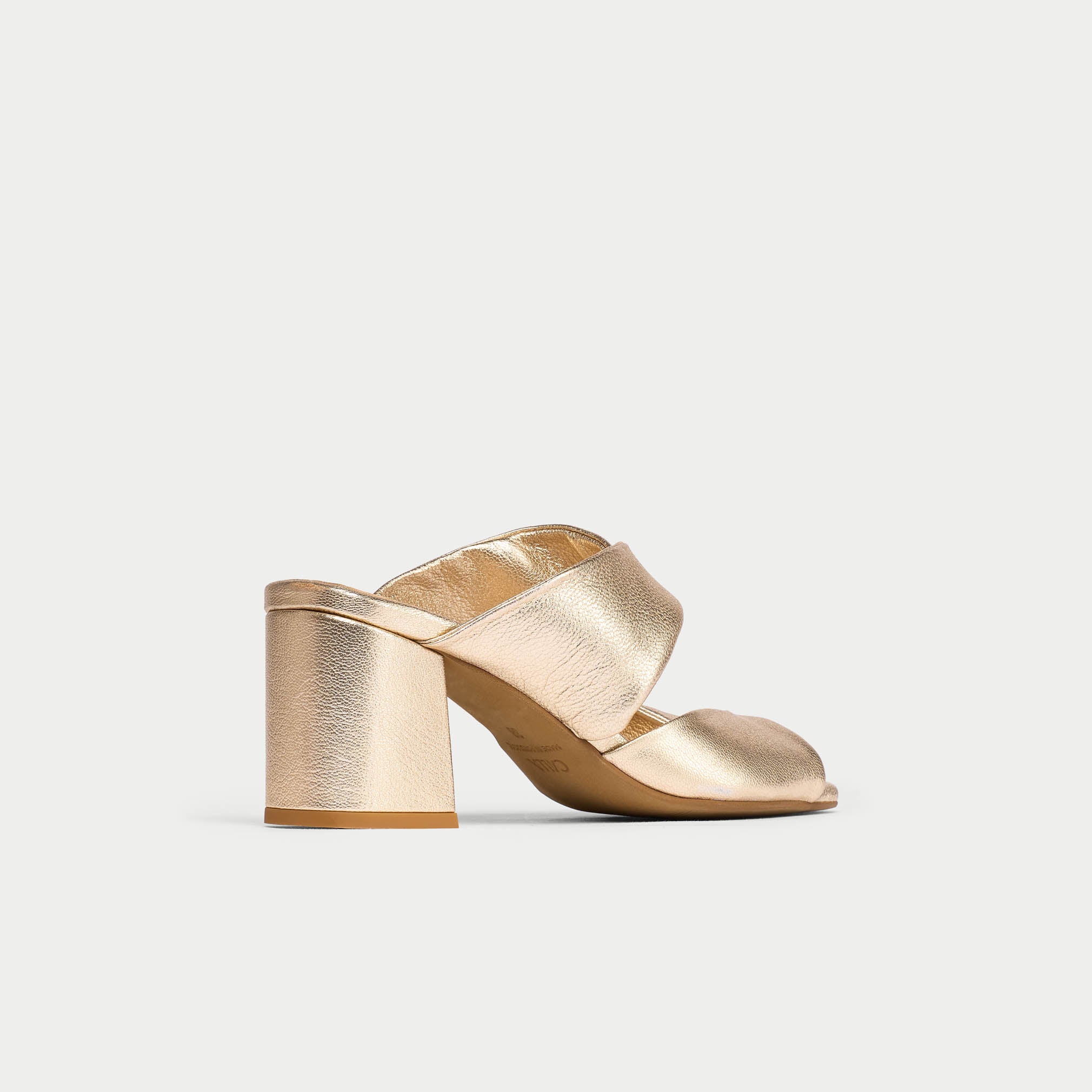 Mia - Champagne Leather Mules