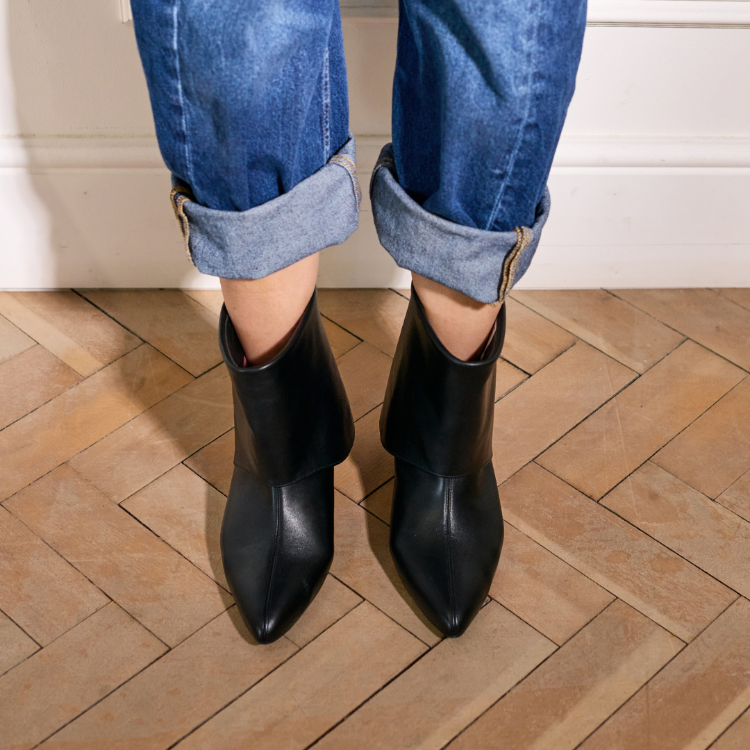 Mischa - Black Leather Boots