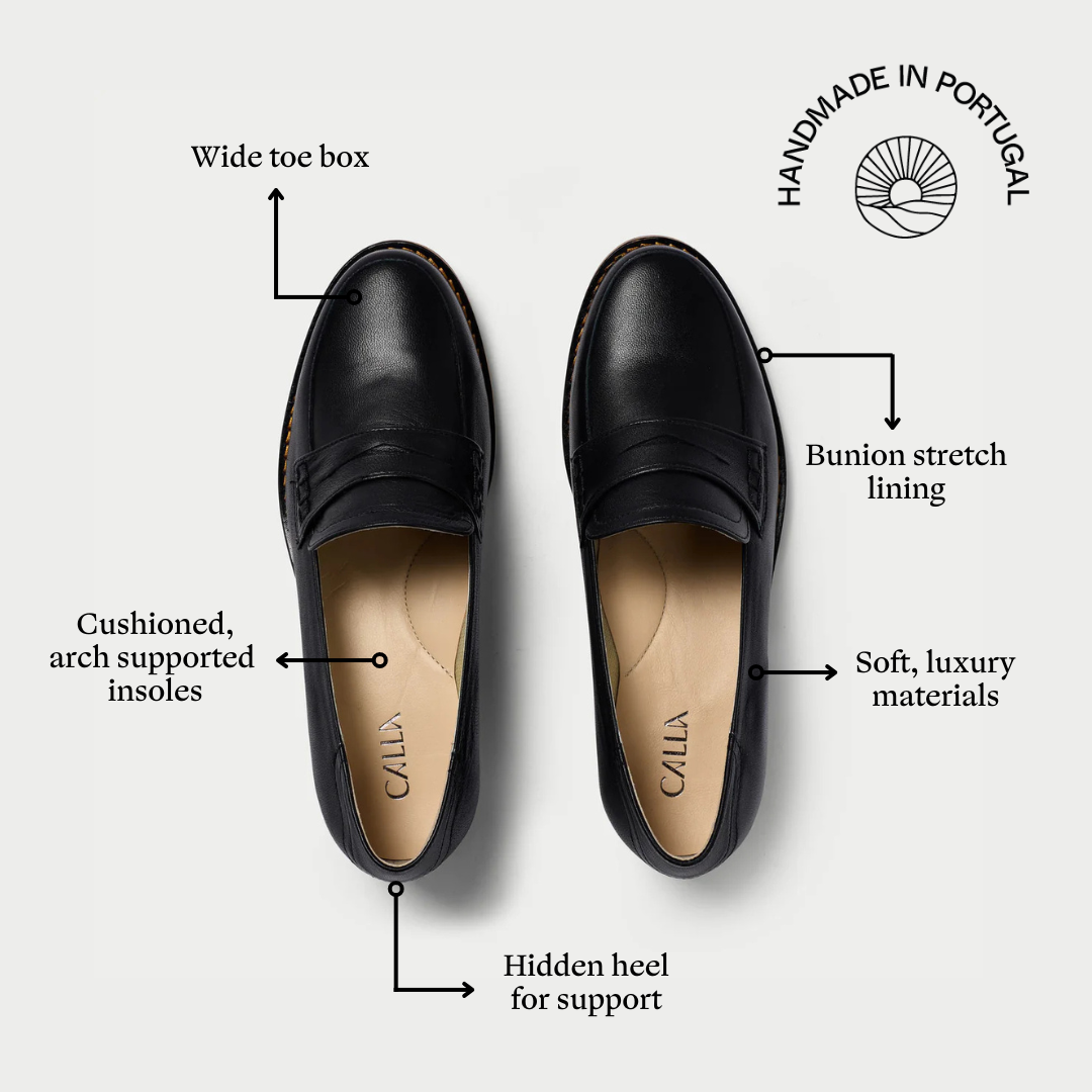 Nadia - Black Leather Loafers (image 6)
