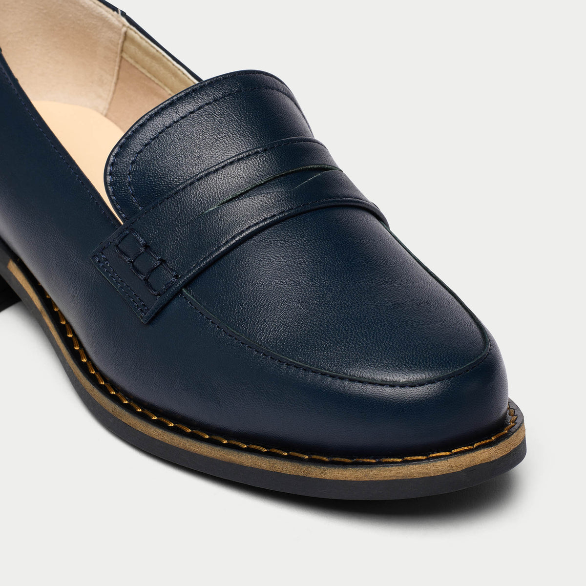 Nadia - Navy Leather Loafers (image 3)