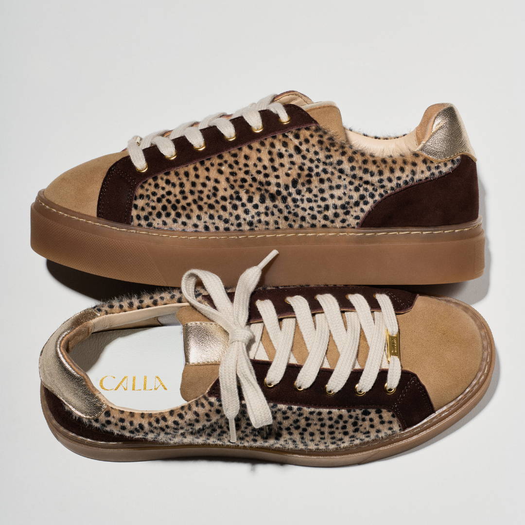 Neptune - Cheetah Wide Fit Trainers