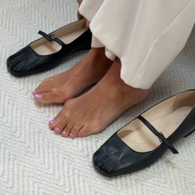 Rosemary - Black Leather Ballerinas (image 3)