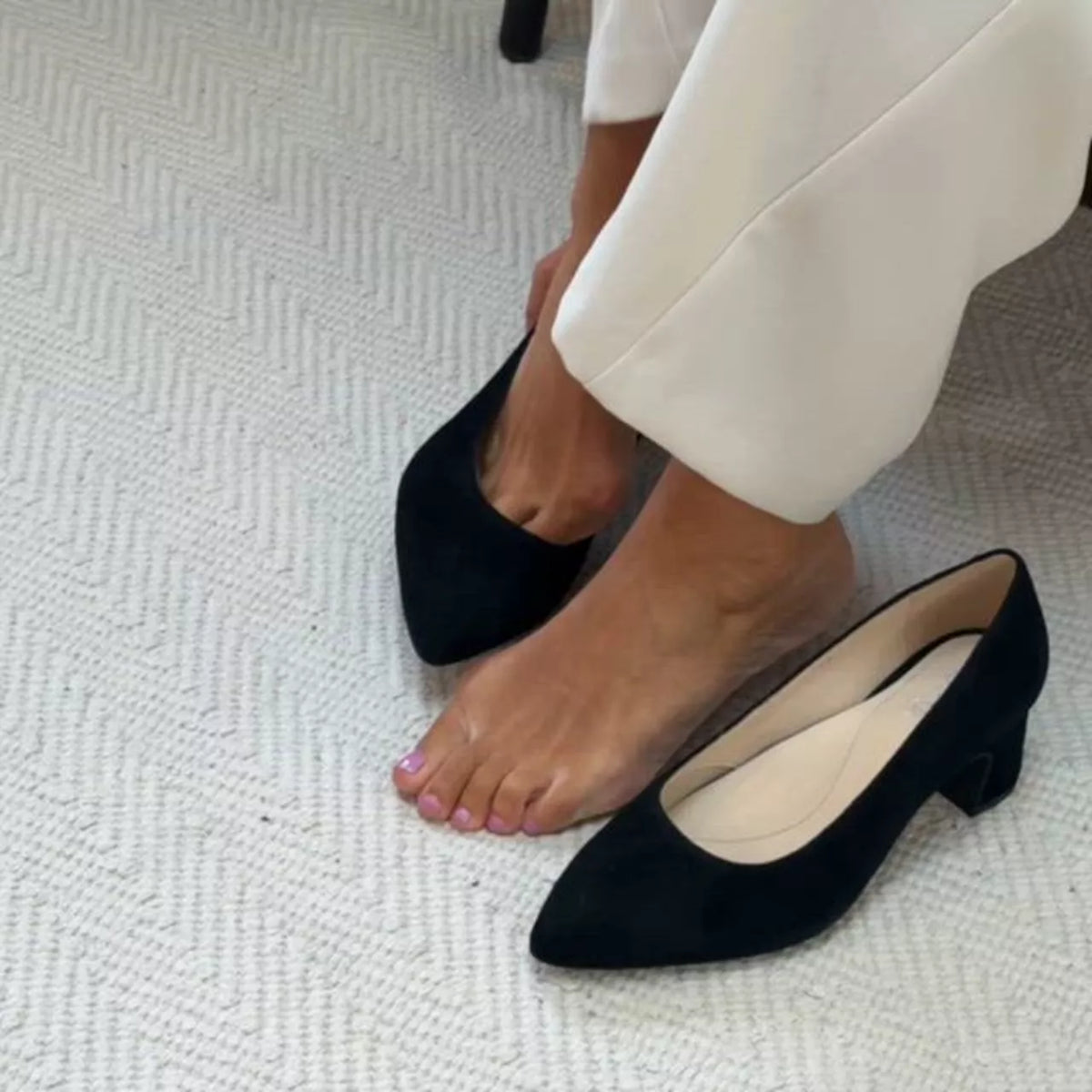 Hallie - Black Suede Courts (image 3)