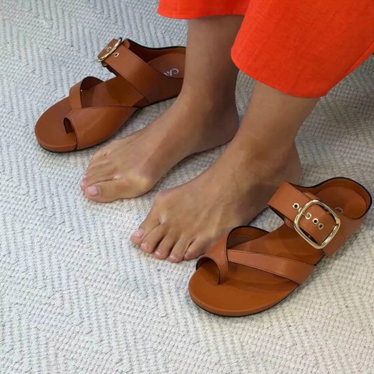 Ruby - Cognac Leather Sandals (image 3)