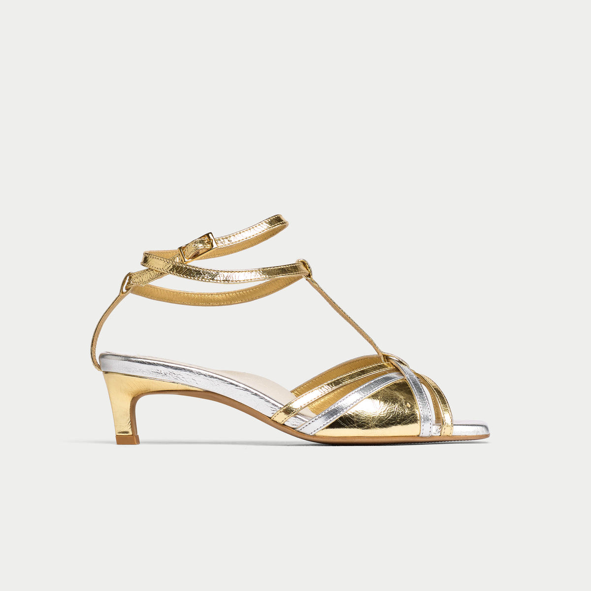 Ria - Mixed Metallic Kitten Heels (image 2)
