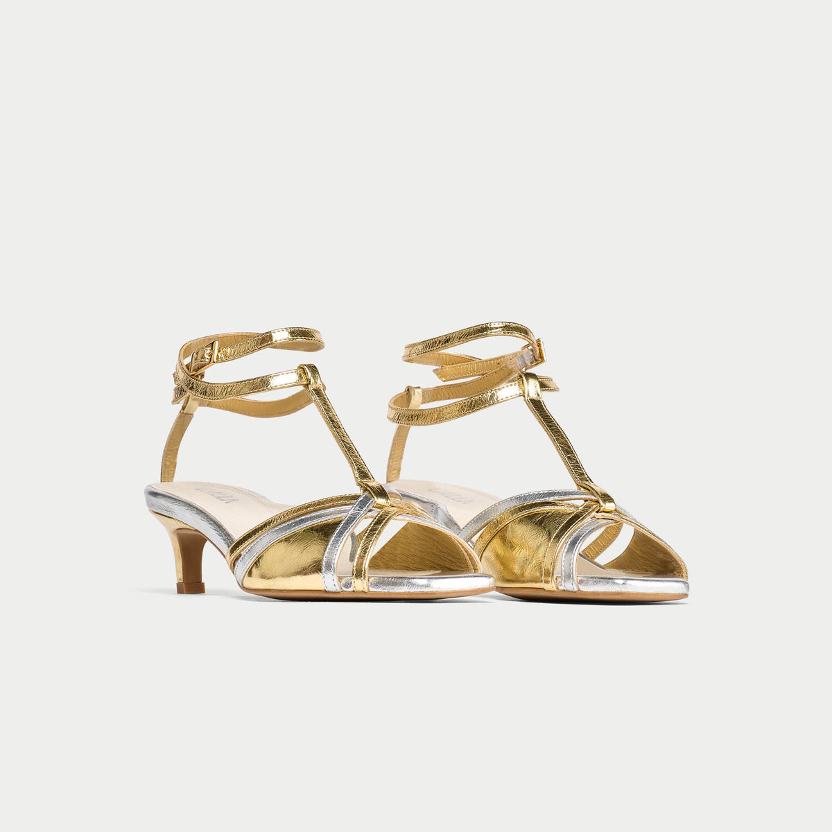 Ria - Mixed Metallic Kitten Heels (image 5)