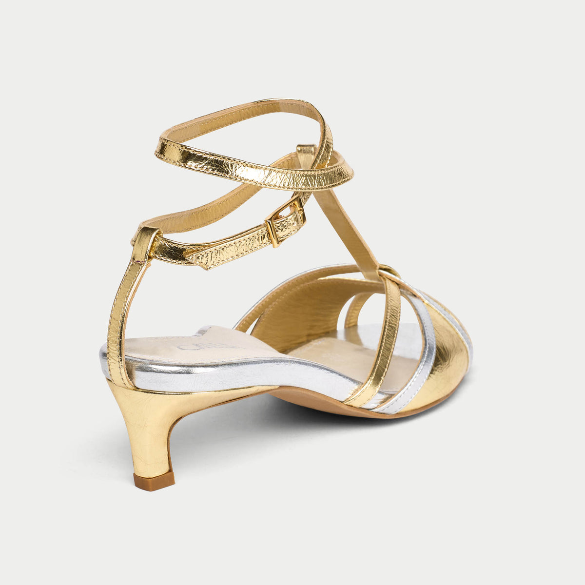 Ria - Mixed Metallic Kitten Heels (image 7)