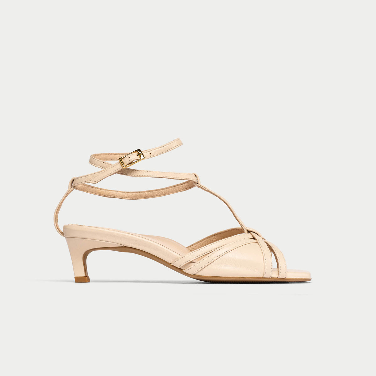 Ria - Light Beige Kitten Heels
